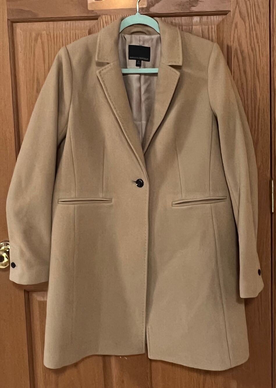 Banana Republic Mario Bellucci Italian Wool Coat Beige